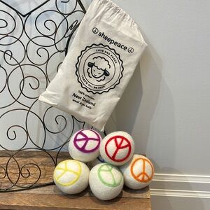 Peace Sign Wool Dryer Balls